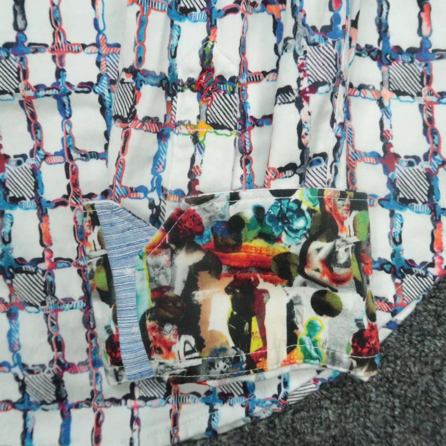 Robert Graham Robert Graham Shirt Mens Large White Abstract Check Classic Fit Long Sleeve Button-Up Size US L / EU 52-54 / 3 - 4 Thumbnail