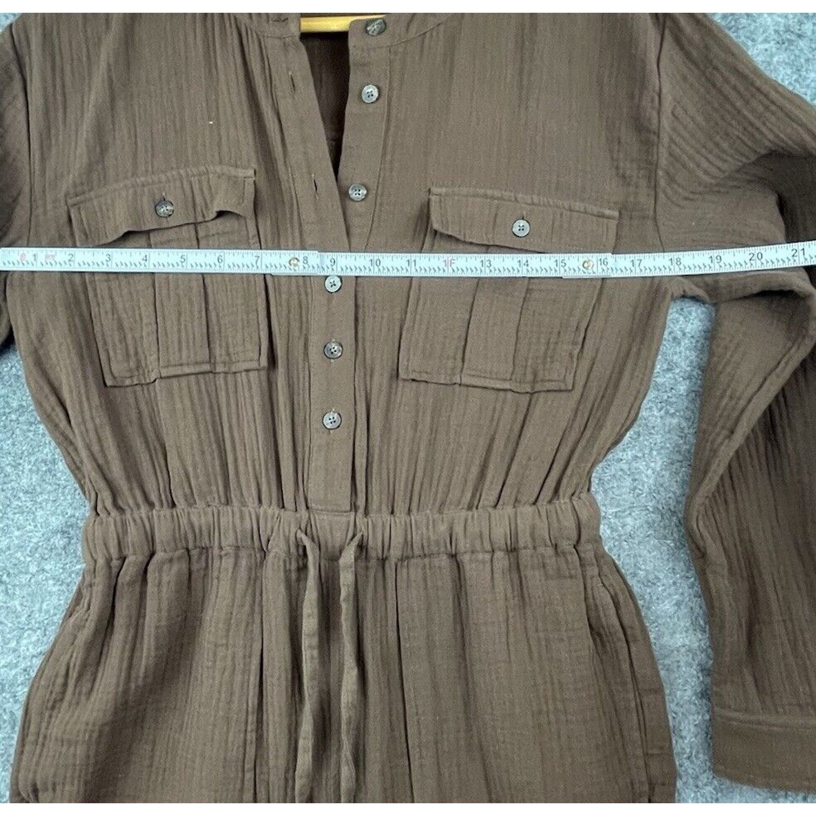 Madewell Madewell Jumpsuit Womens 2 Brown Cinch Waist Dolman Jogger Size 26" / US 2 / IT 38 - 4 Thumbnail