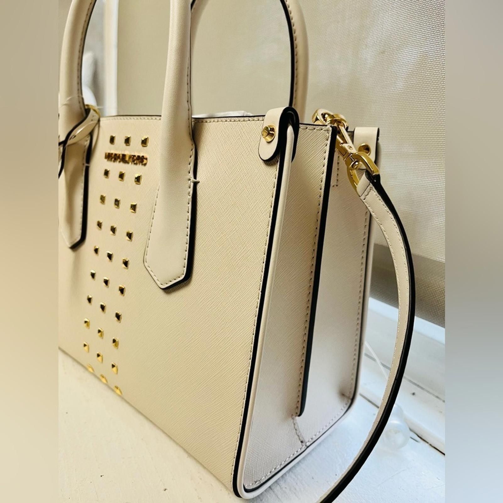 Michael Kors Michael Kors Lt Cream Maple Crossbody W/ Gold Studs Size ONE SIZE - 3 Thumbnail