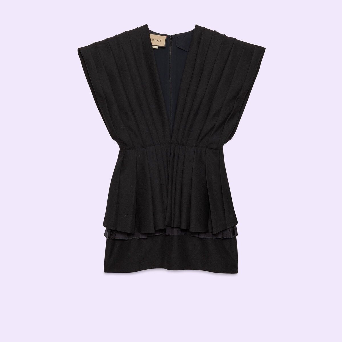 Gucci o1y0925 Wool Pleated Mini Dress in Black Size XS / US 0-2 / IT 36-38 - 1 Thumbnail