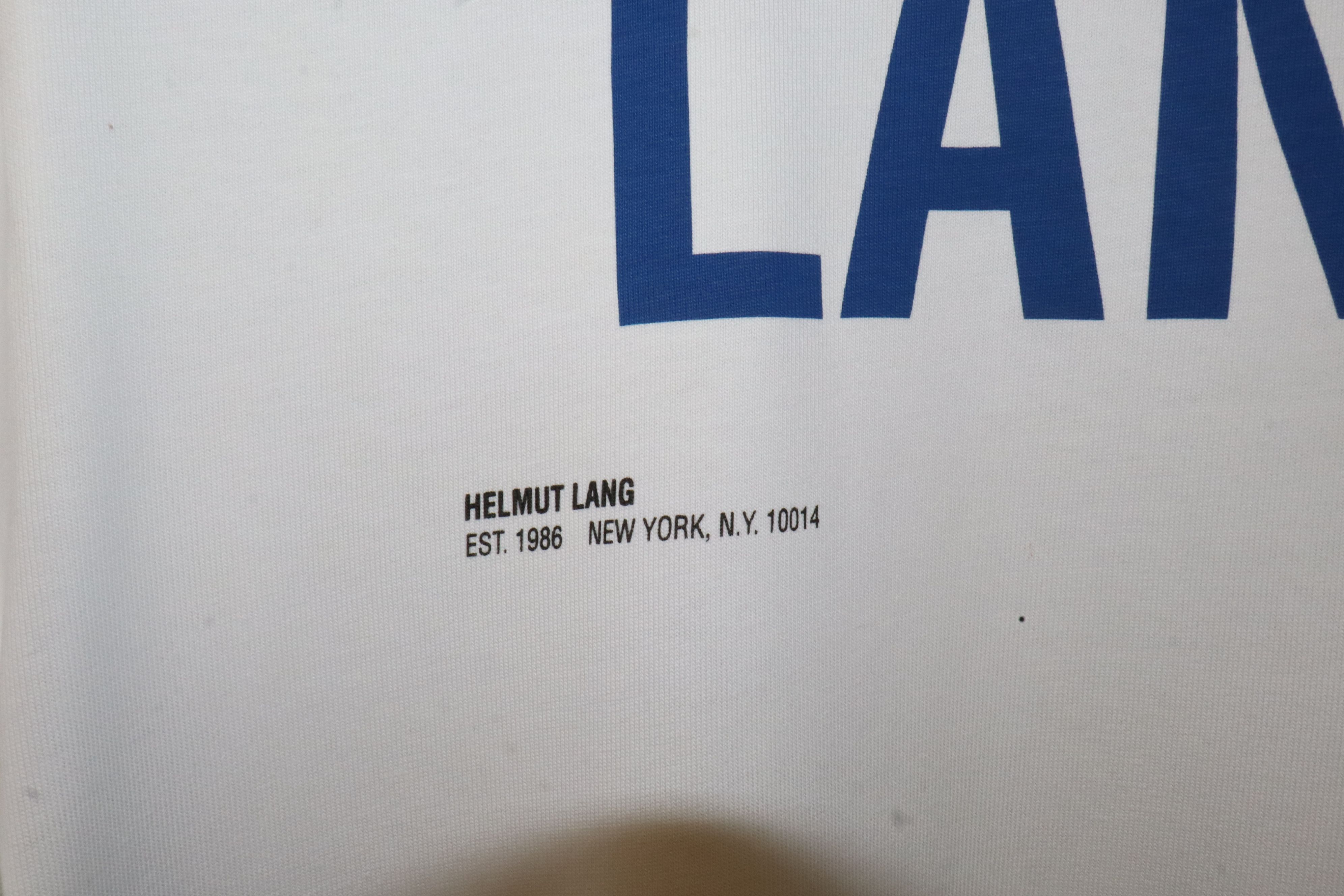 Helmut Lang Blue logo print t-shirt Size US M / EU 48-50 / 2 - 5 Thumbnail