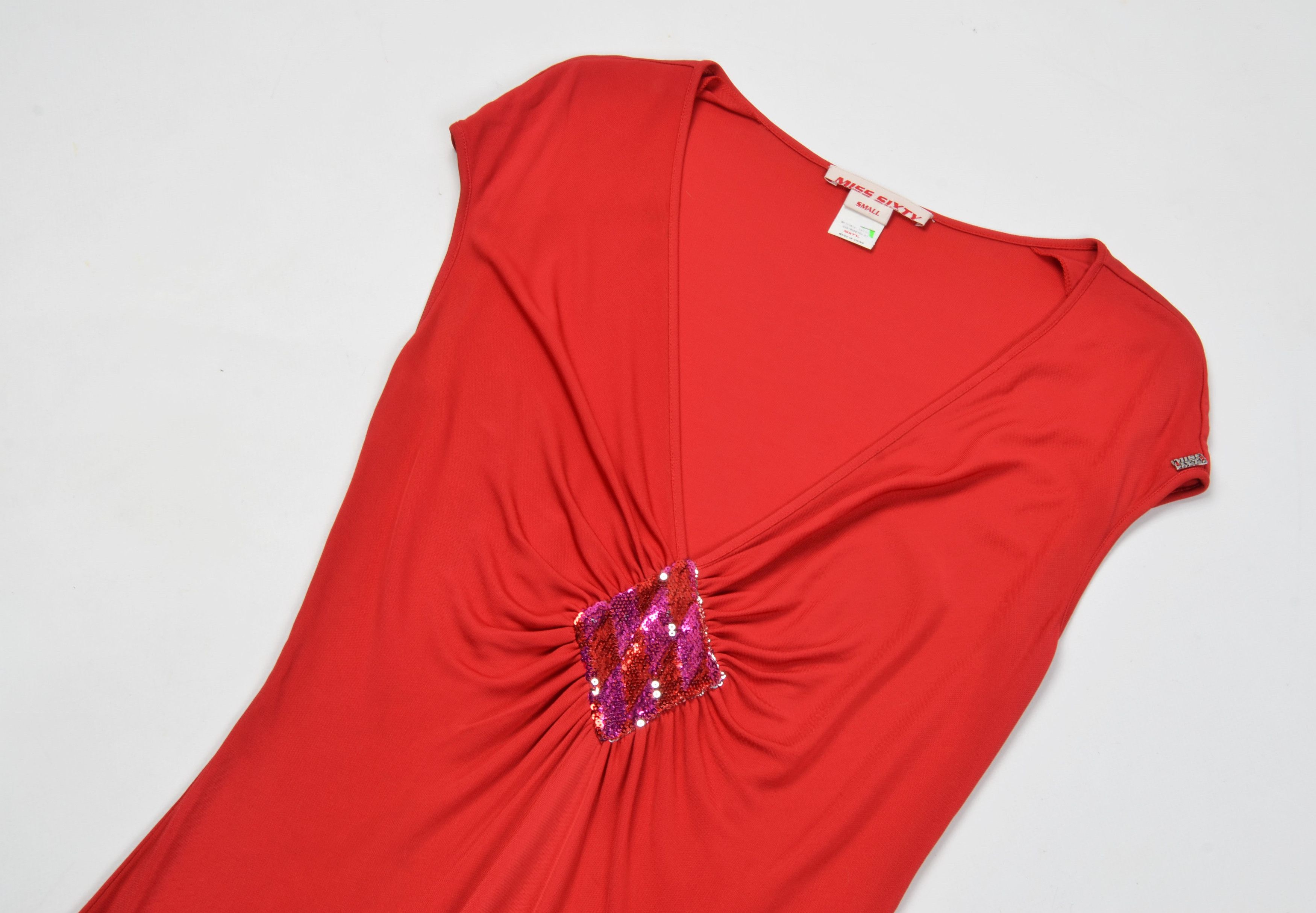 Miss Sixty × Vintage Miss sixty Y2K Glam Coquette Deep V-Neck Dress Size S / US 4 / IT 40 - 4 Thumbnail