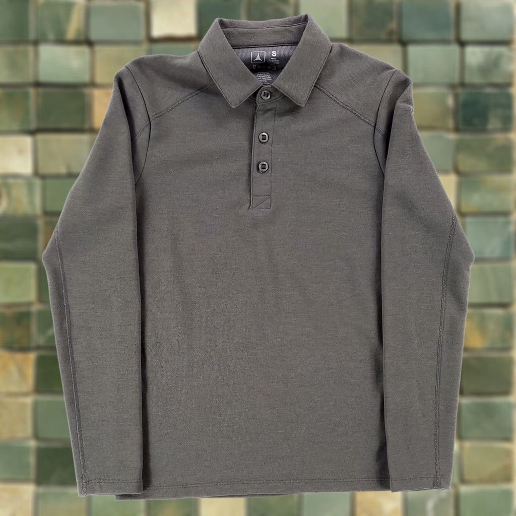Vintage Triple Aught Design Polo Shirt Long Sleeve Merino Wool Polyester Gray S Mens Small Size US S / EU 44-46 / 1 - 1 Thumbnail