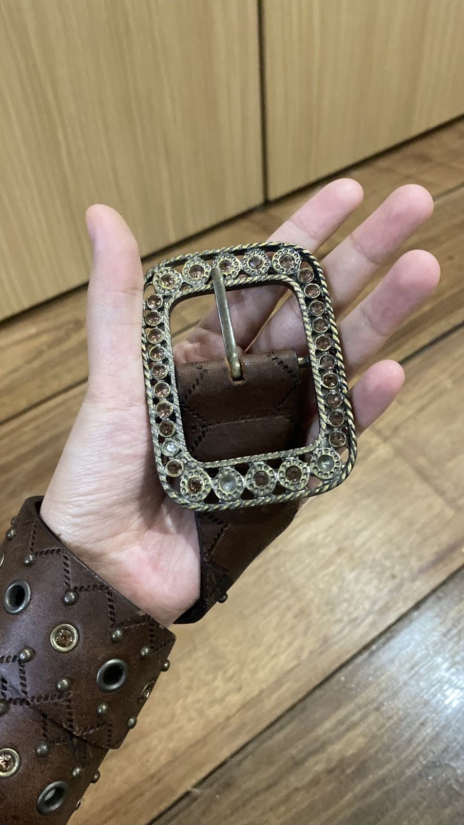 Vintage Y2K belt vintage leather Size ONE SIZE - 3 Thumbnail
