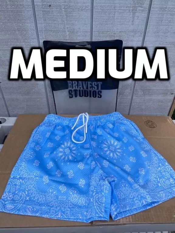 Bravest Studios ⚡️Bravest Studios Light Blue Paisley Shorts M Medium NEW⚡️ Size US 30 / EU 46 - 1 Thumbnail