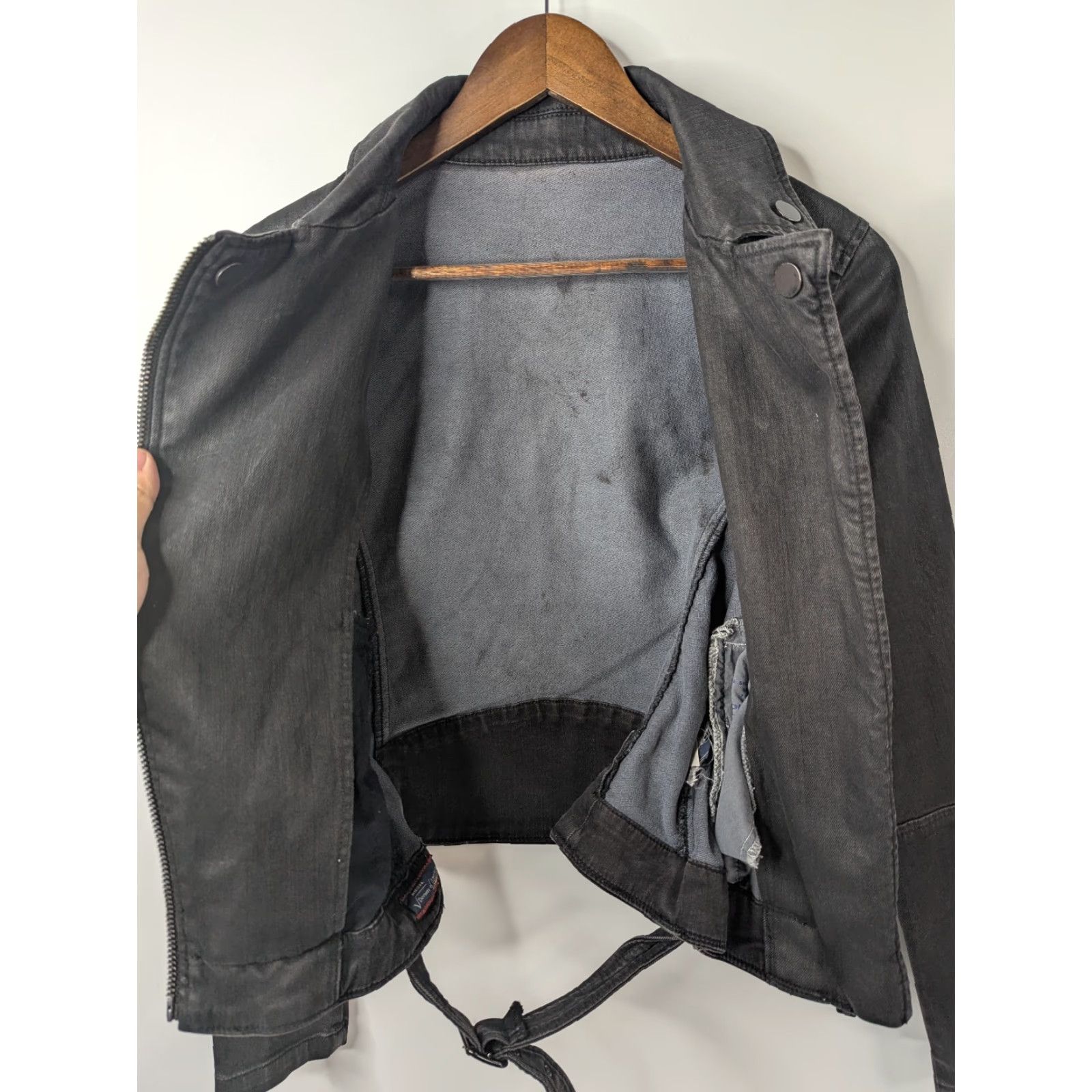 Diesel VINTAGE Diesel Kerbi Black Zip Up Coated Faux Leather Moto Biker Jacket Women's XS Size XS / US 0-2 / IT 36-38 - 7 Thumbnail