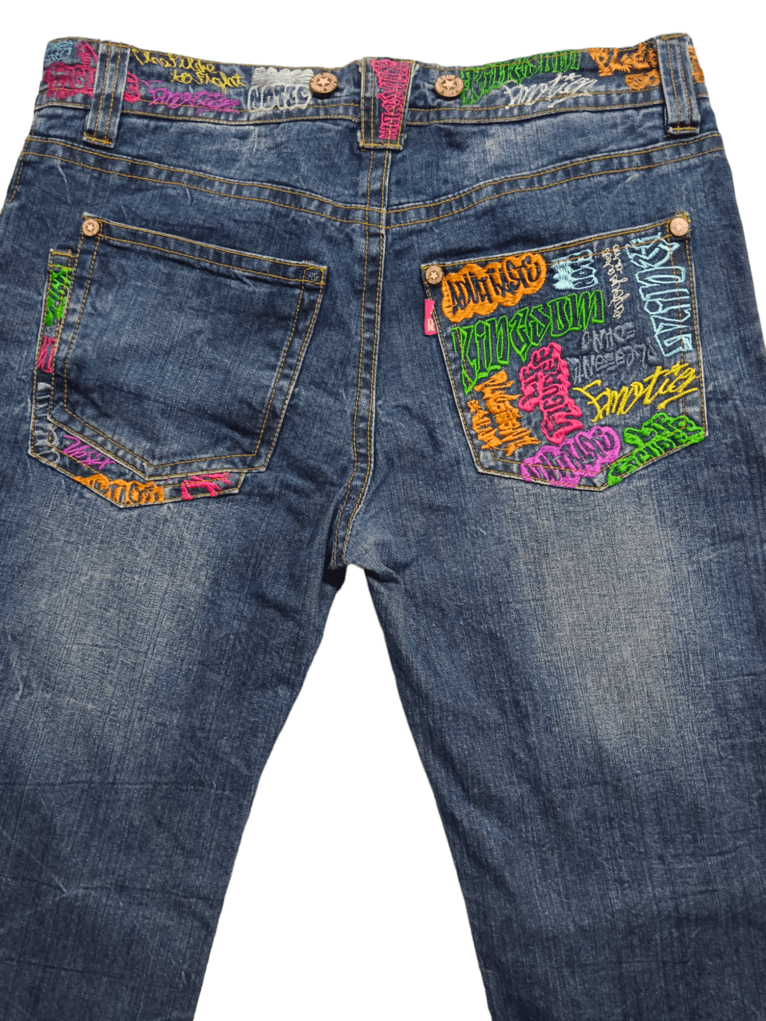 Japanese Brand Original Jeans By Emotion Embroidery Denim Size US 34 / EU 50 - 5 Thumbnail