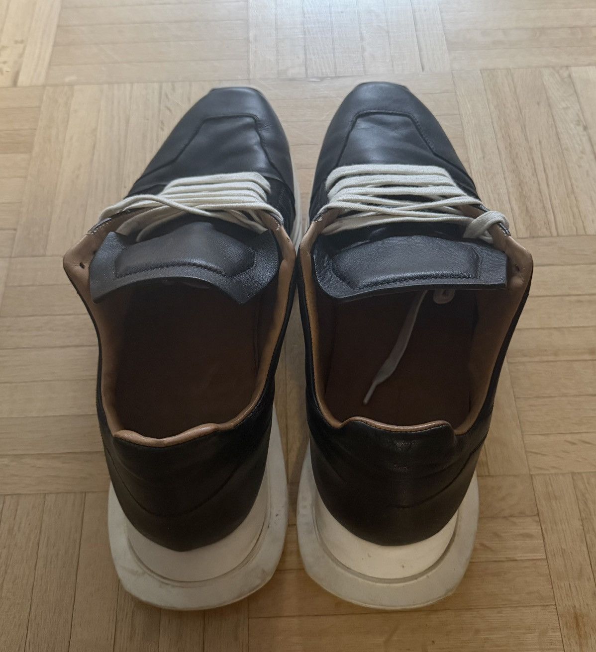Rick Owens Rick Owens FW18 "Sisyphus" Oblique Laceup Runners Size US 11.5 / EU 44-45 - 3 Thumbnail