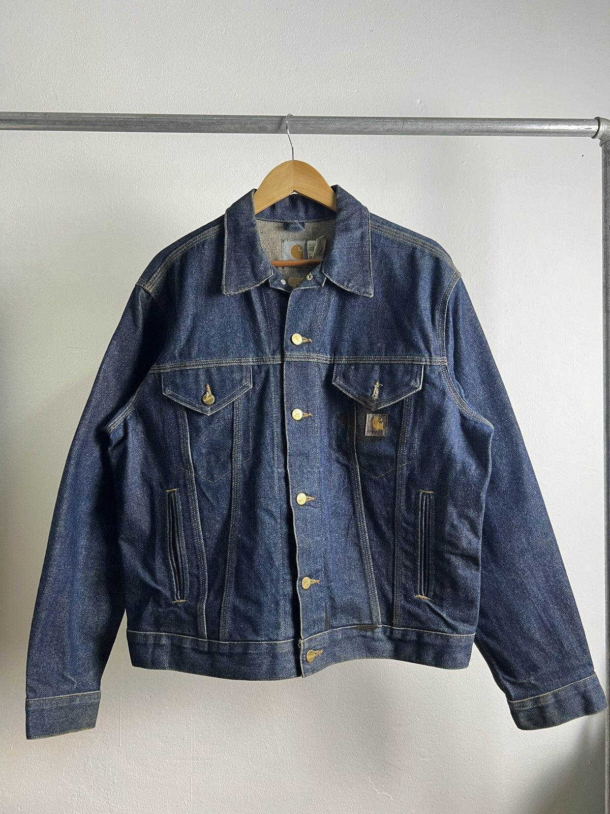 70s Carhartt カバーオール　ジャケット　denim jacket Rare Vintage Blanket Lined 70s Carhartt Detroit Style HEART