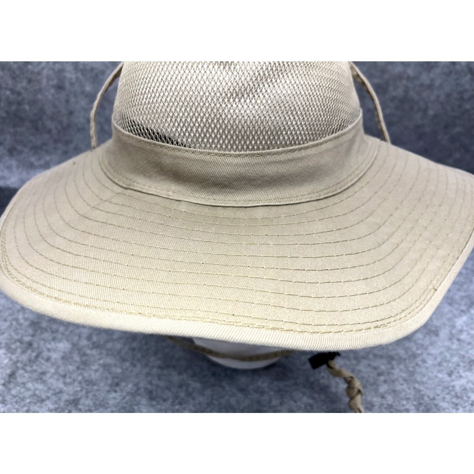 Vintage Dorfman Pacific Bucket Hat Adult S Beige Cotton Nylon Knit Hat/Cap Casual Travel Workwear Mens Size ONE SIZE - 3 Thumbnail