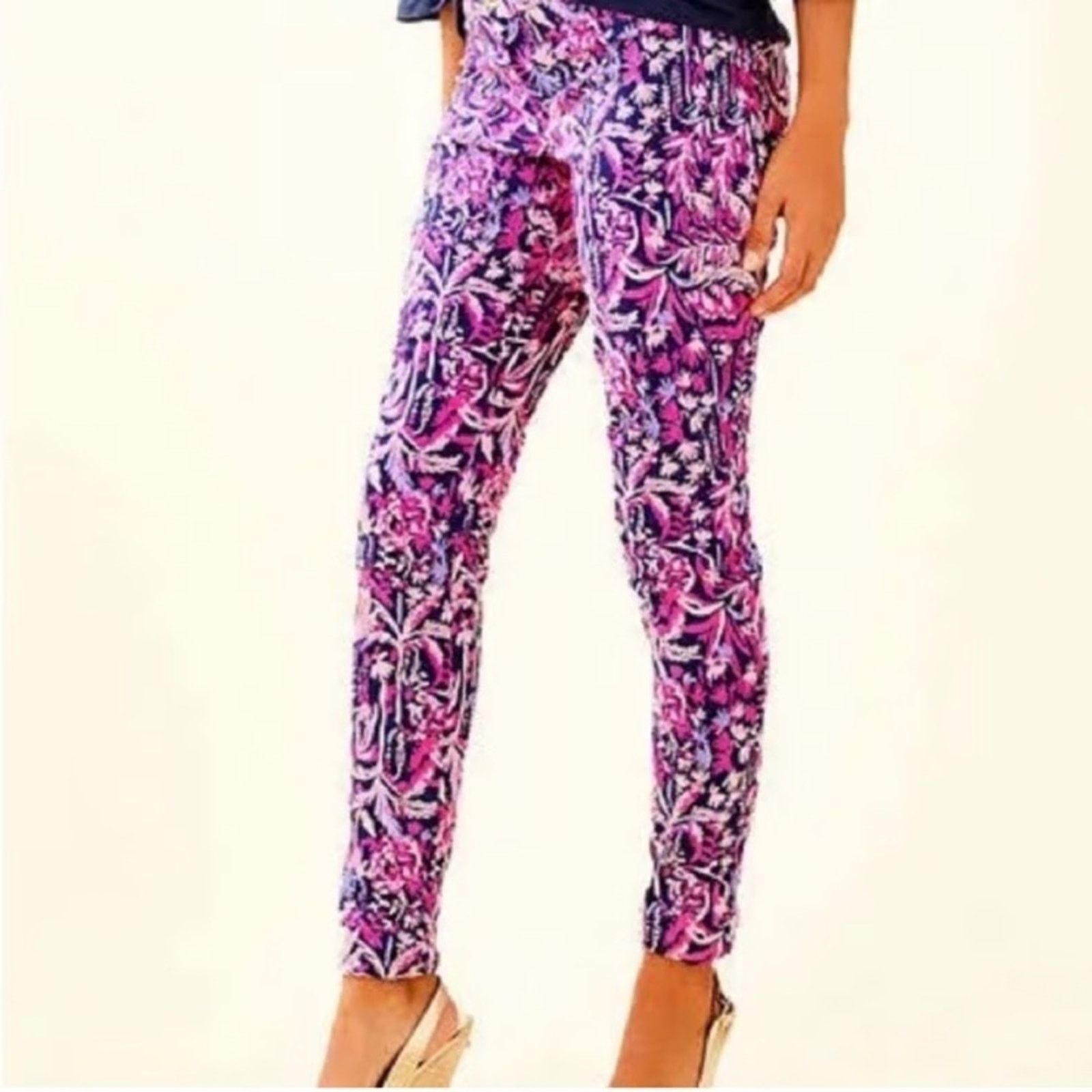Lilly Pulitzer Lilly Pulitzer Kelly Skinny Ankle Pants Womens 4 Bright Navy Size 27" / US 4 / IT 40 - 1 Thumbnail
