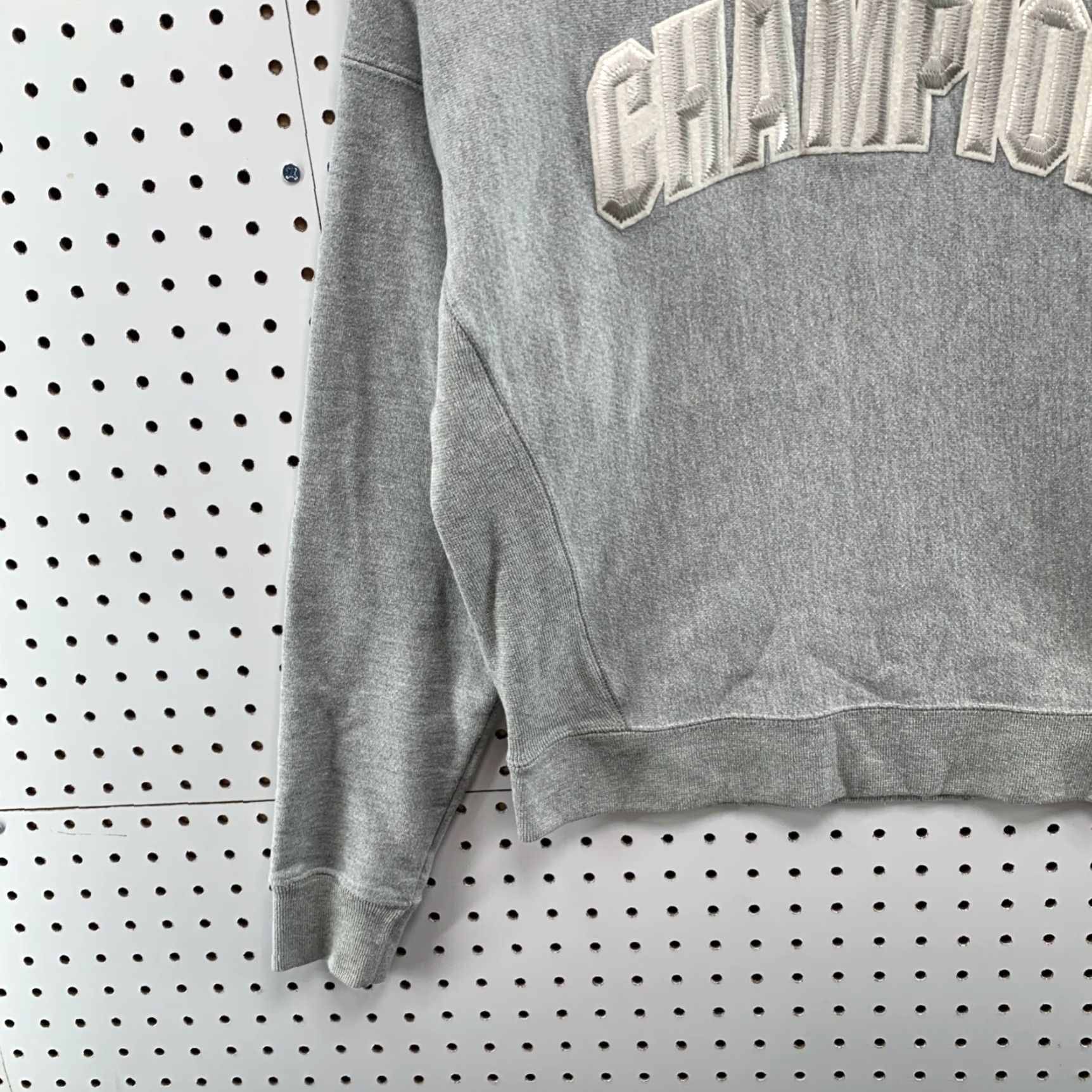 Champion Champion Sweatshirt Women Small Gray Embroidered Spellout Reverse Weave Pullover Size S / US 4 / IT 40 - 5 Thumbnail
