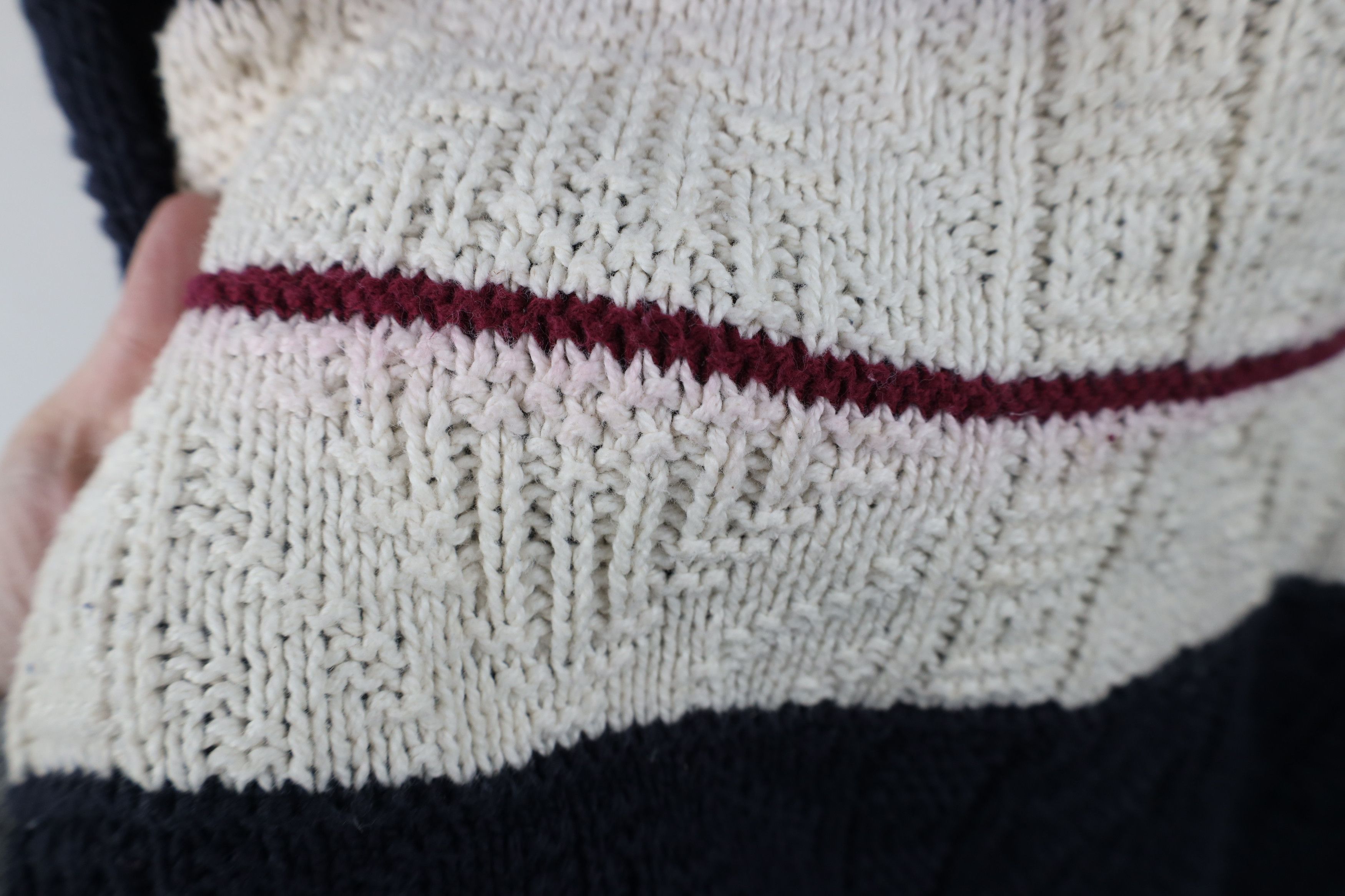 Vintage Vintage 90s Streetwear Striped Cotton Knit Sweater USA Size US M / EU 48-50 / 2 - 6 Thumbnail