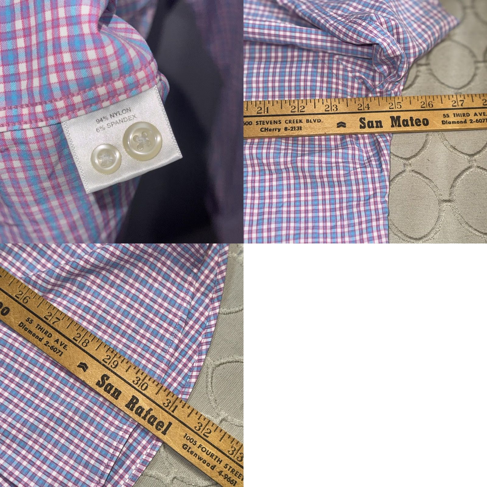Peter Millar Peter Millar Shirt Mens Large Blue Pink Check Summer Comfort Button-Down Stretch Size US L / EU 52-54 / 3 - 8 Thumbnail