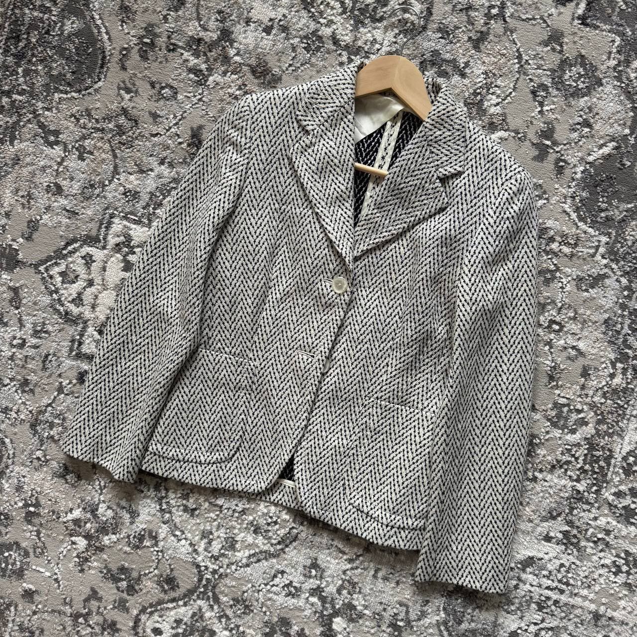 Max Mara Max Mara White & Black Cotton Blazer Size M / US 6-8 / IT 42-44 - 3 Thumbnail