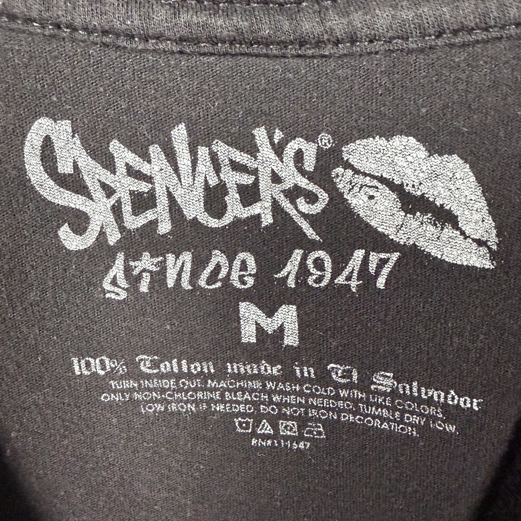 Vintage Spencers T-Shirt Juniors M Black Neon Peace Sign Psychedelic Hippie Festivalwear Size M / US 6-8 / IT 42-44 - 4 Thumbnail