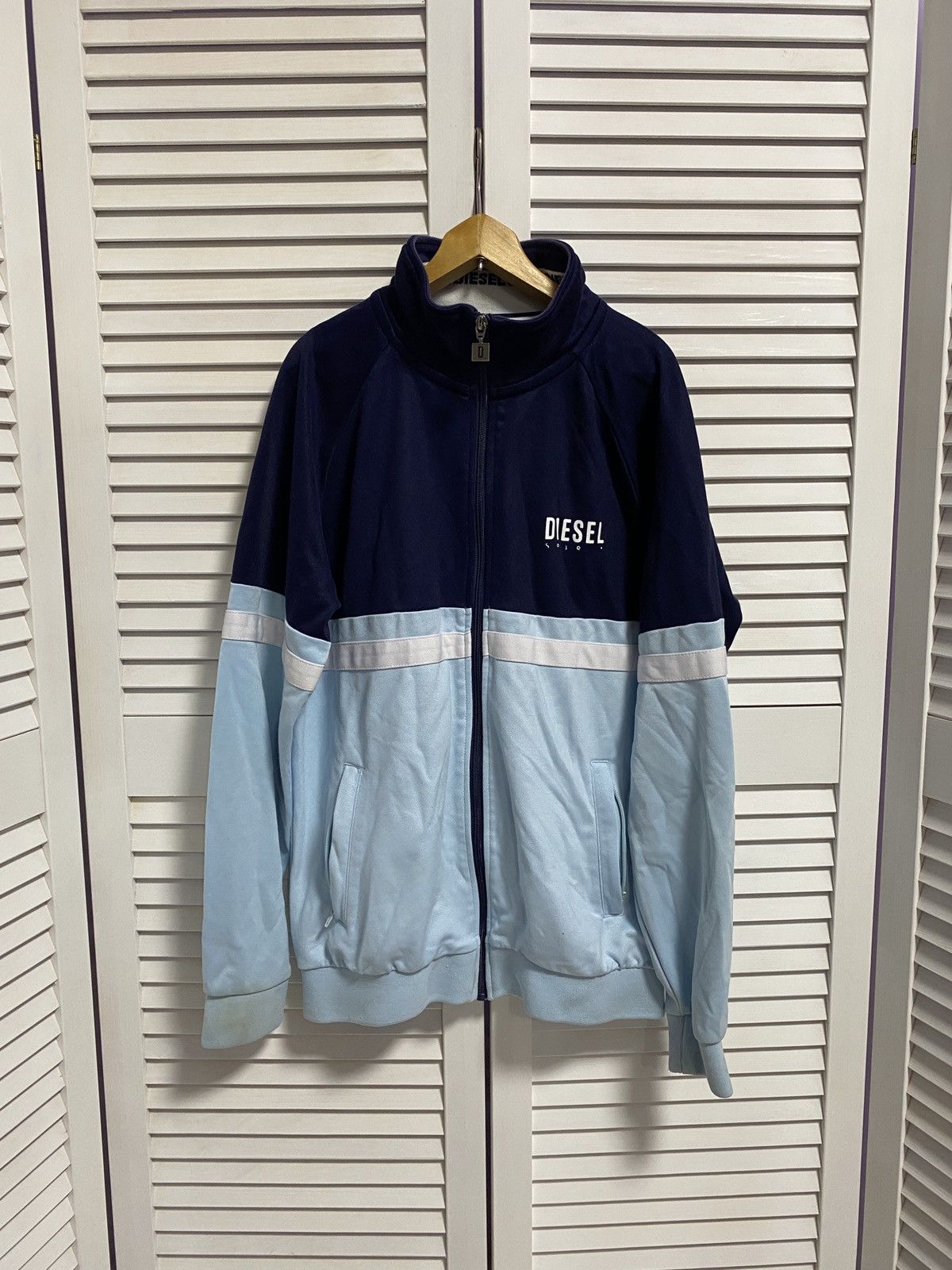 Diesel × Vintage 🩵 Vintage Zip Up Diesel Track Light Jacket Size US M / EU 48-50 / 2 - 1 Thumbnail
