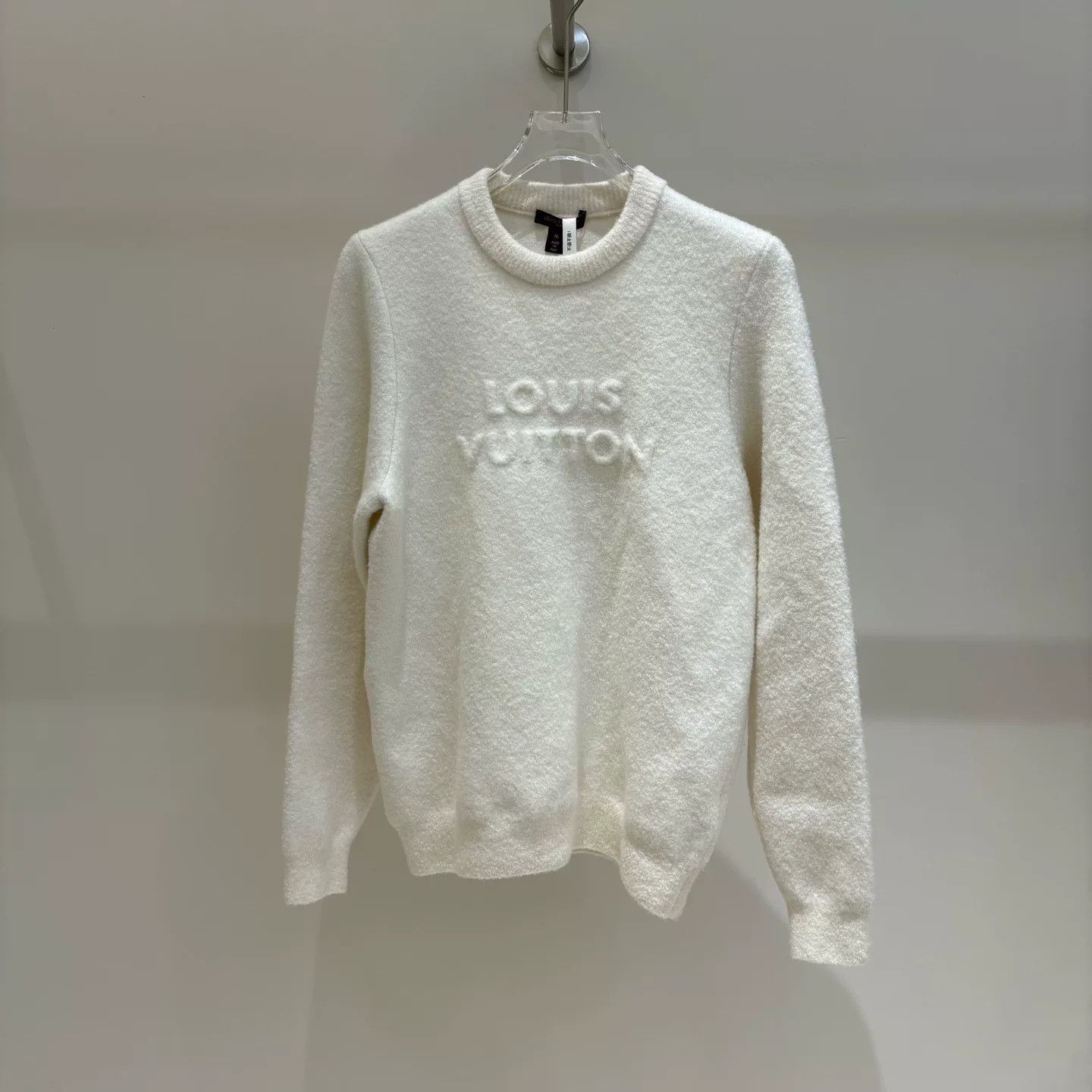 Louis Vuitton 25 Beige Logo Cashmere Sweater