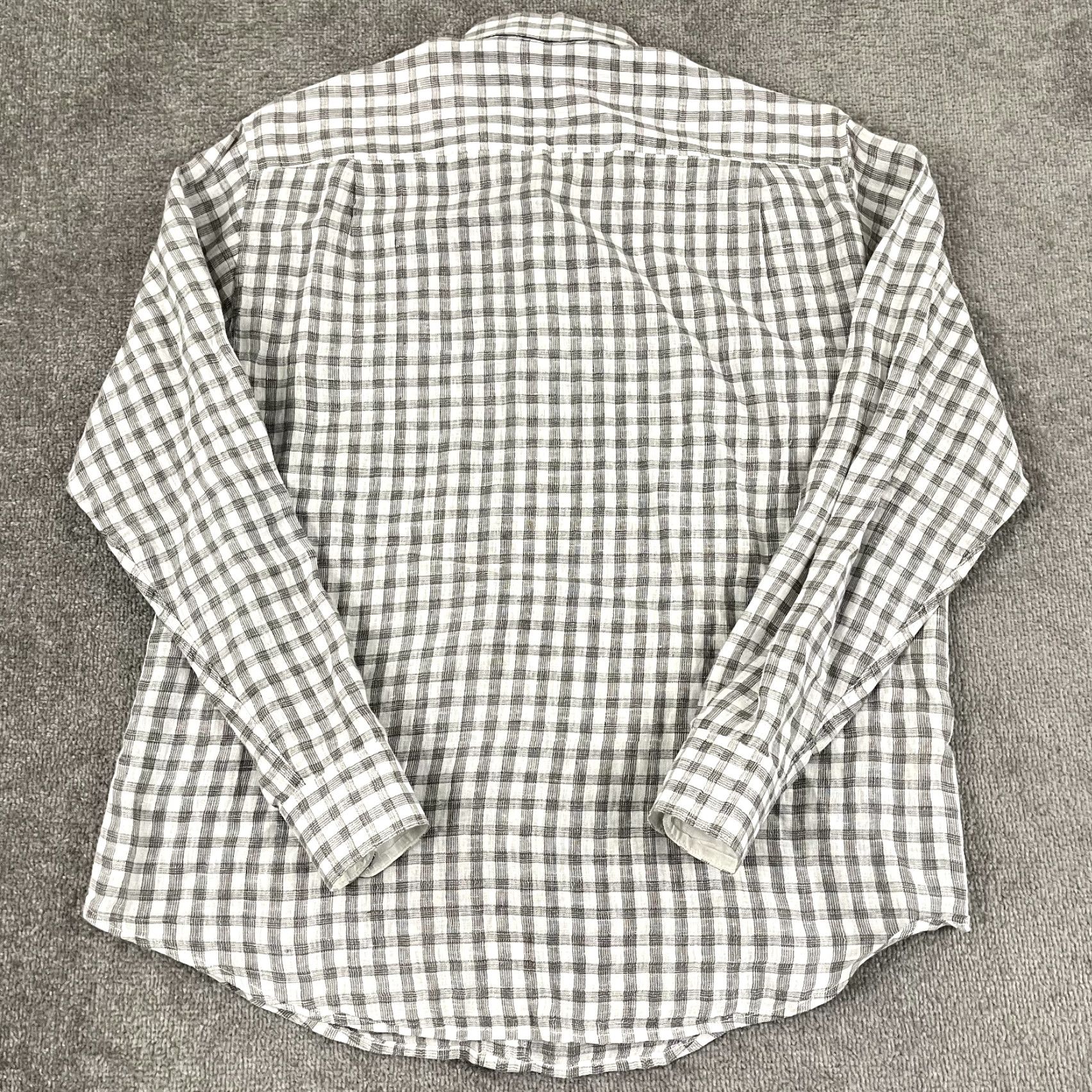 Tommy Bahama TOMMY BAHAMA Shirt Mens XL Plaid Linen Button-Up Casual Summer Multicolor Gray White 100% Linen Shirt Button-Up Tommy Bahama Mens XL Classic Outdoor Size US XL / EU 56 / 4 - 7 Thumbnail