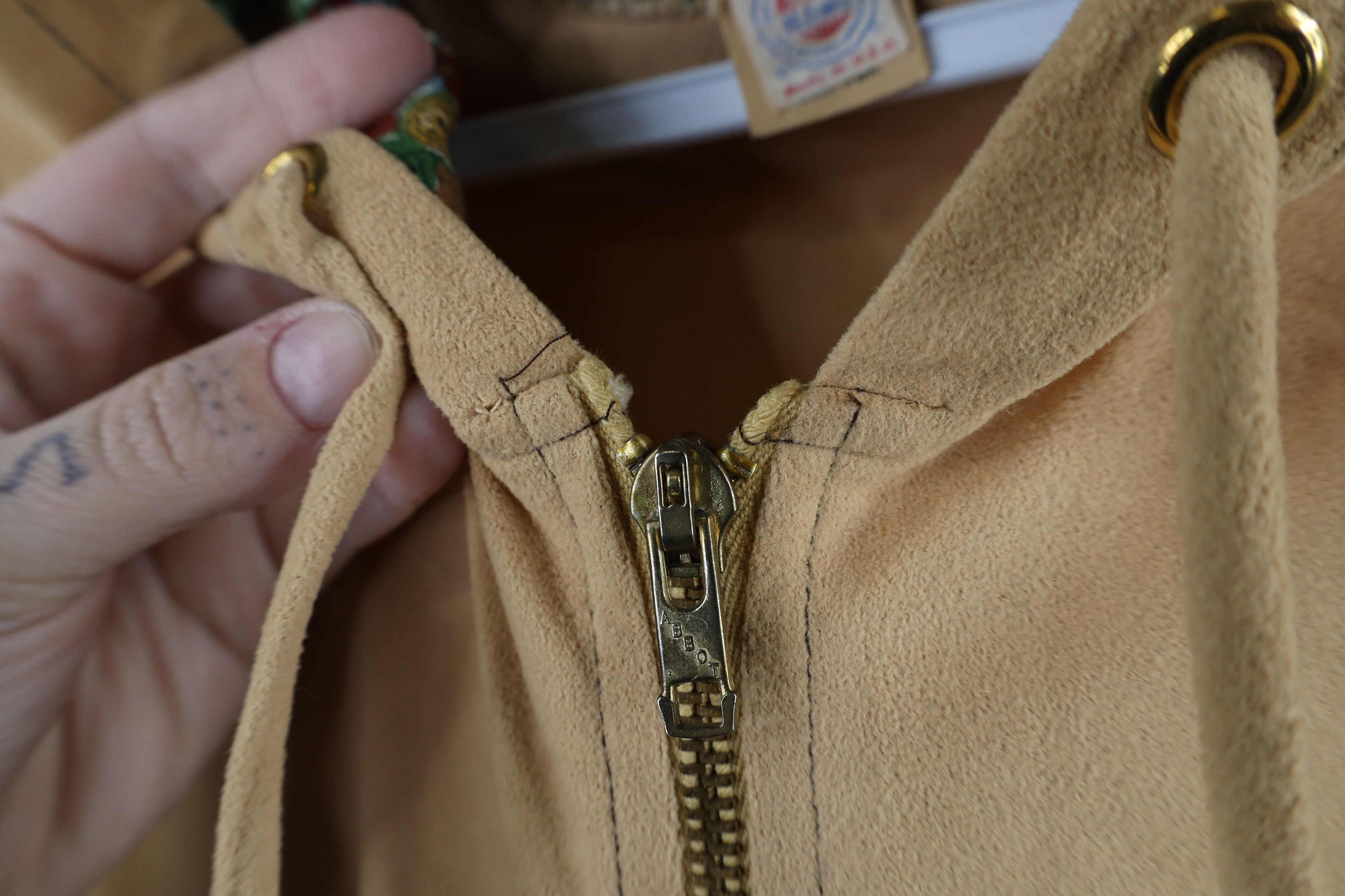 Vintage 60s 70s Union Made Boho Chic Full Length Hoodie USA