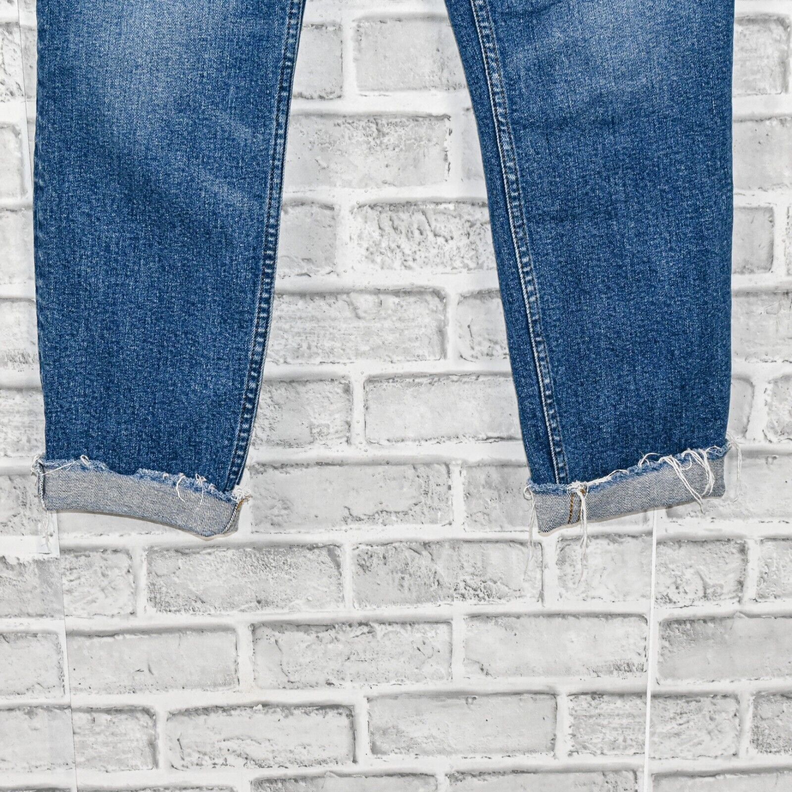 RE/DONE RE/DONE 90s High Rise Ankle Crop Denim Jeans Distressed Size 31" - 7 Thumbnail