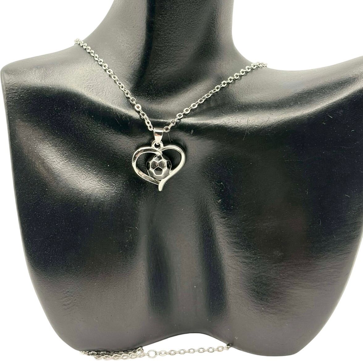 Other Silver Soccer Heart Necklace Size ONE SIZE - 1 Thumbnail