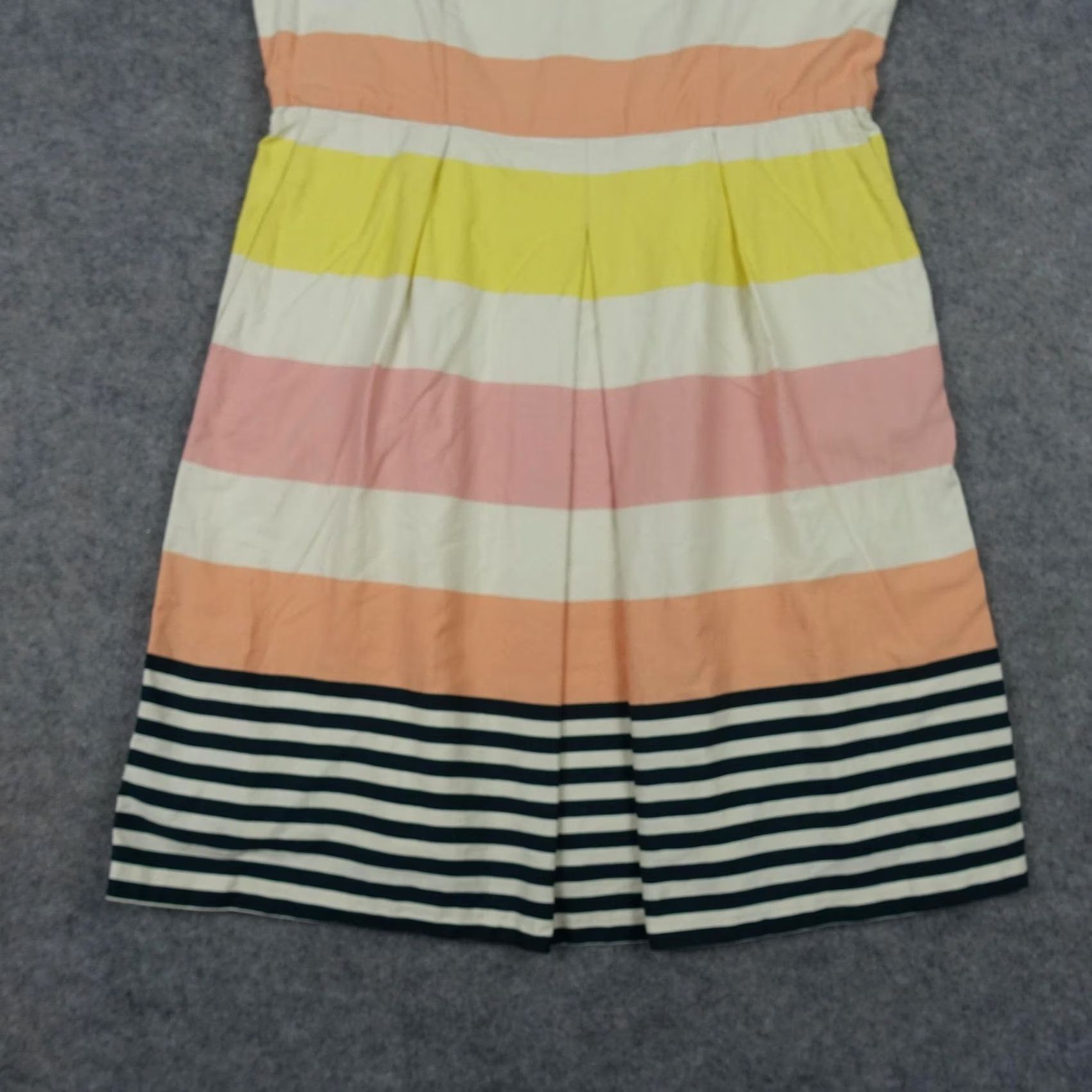 Vintage Kookai Dress Womens S Beige Striped Sleeveless V-Neck Fit & Flare Short Summer Dress Beige Womens Size S / US 4 / IT 40 - 3 Thumbnail