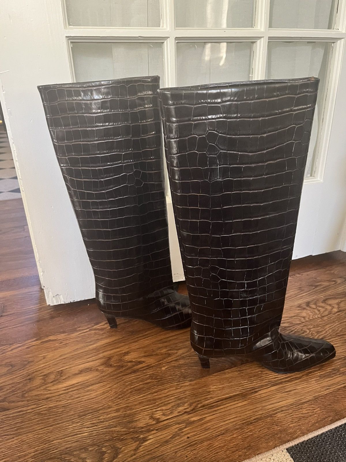 Toteme Totême Croc-Embossed Leather Knee-High Boots – Size 41 (new) Size US 11 / IT 41 - 1 Thumbnail