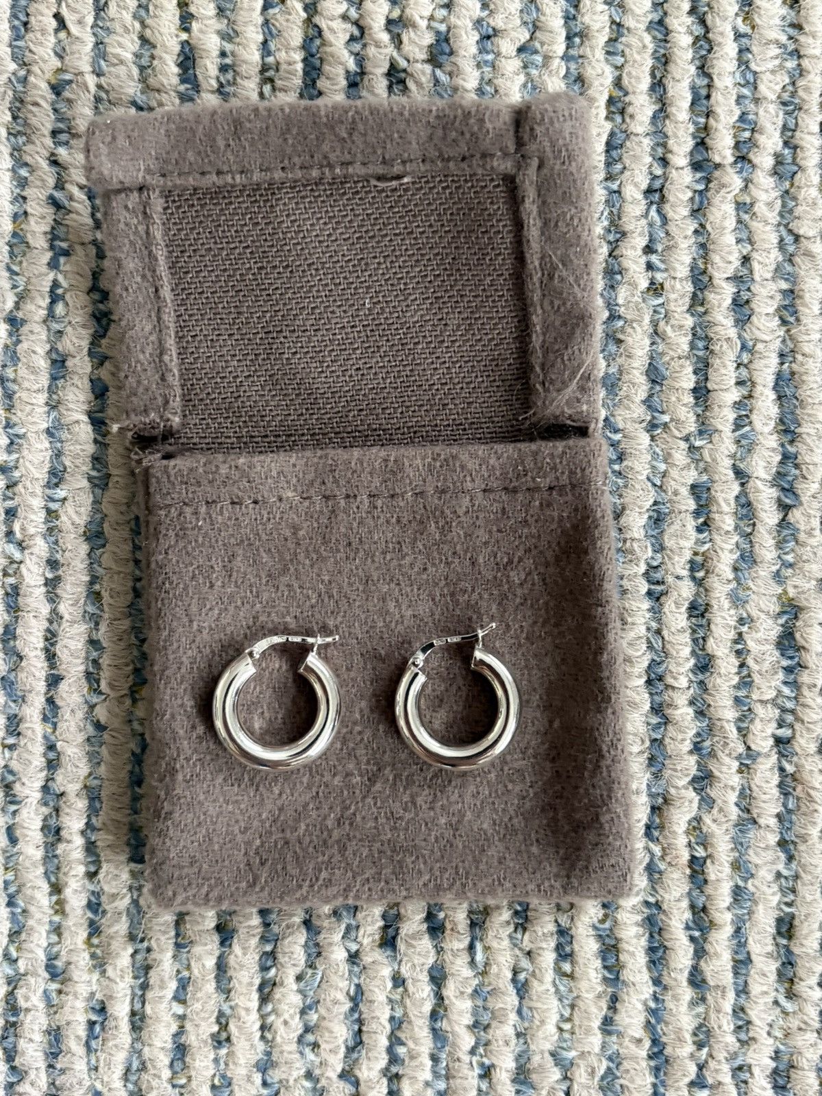 Bottega Veneta Daniel Lee Classic Sterling Silver Hoop Earrings Size ONE SIZE - 4 Thumbnail