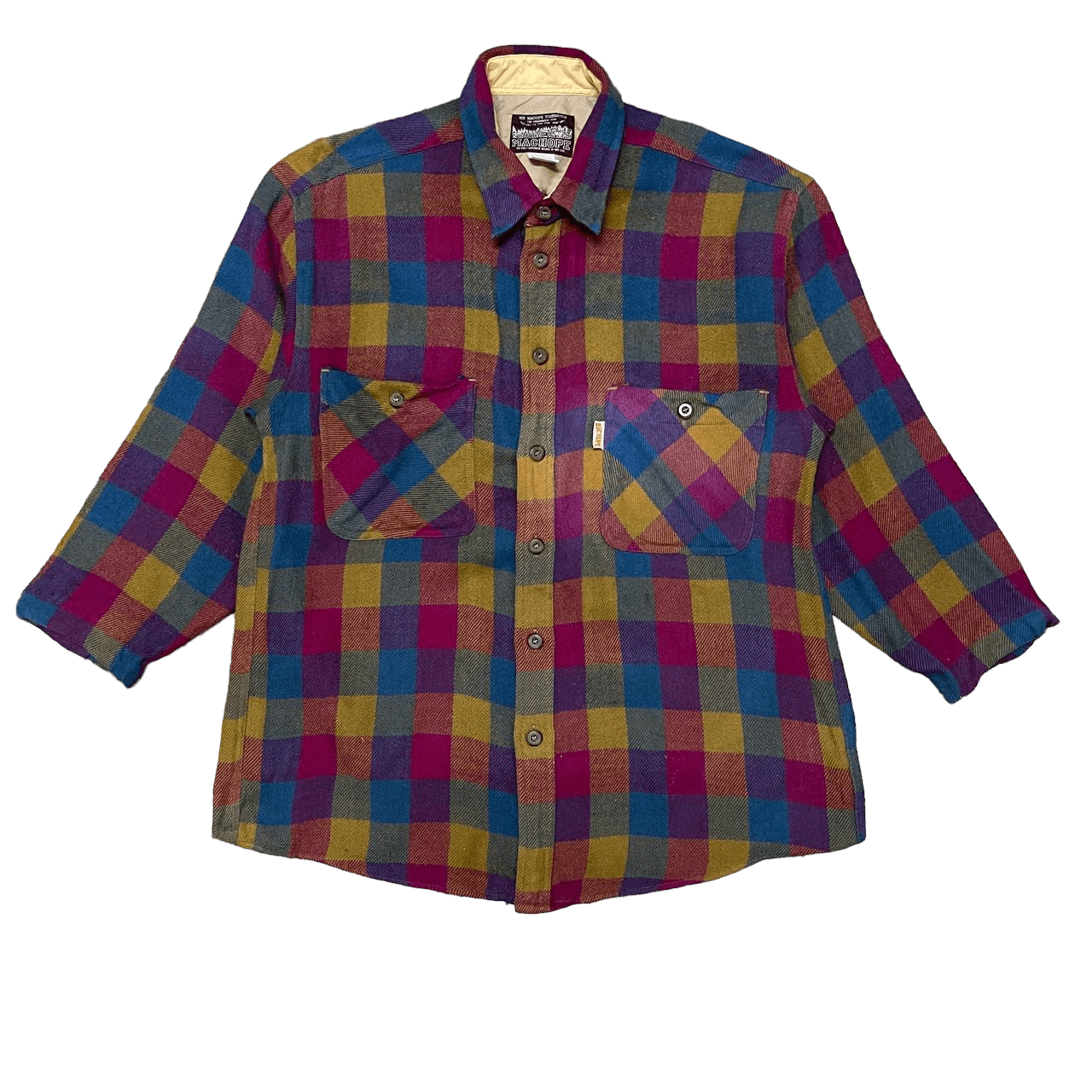 Japanese Brand Vintage Mac Hope Plaid Acrylic Button Up Size US M / EU 48-50 / 2 - 1 Thumbnail