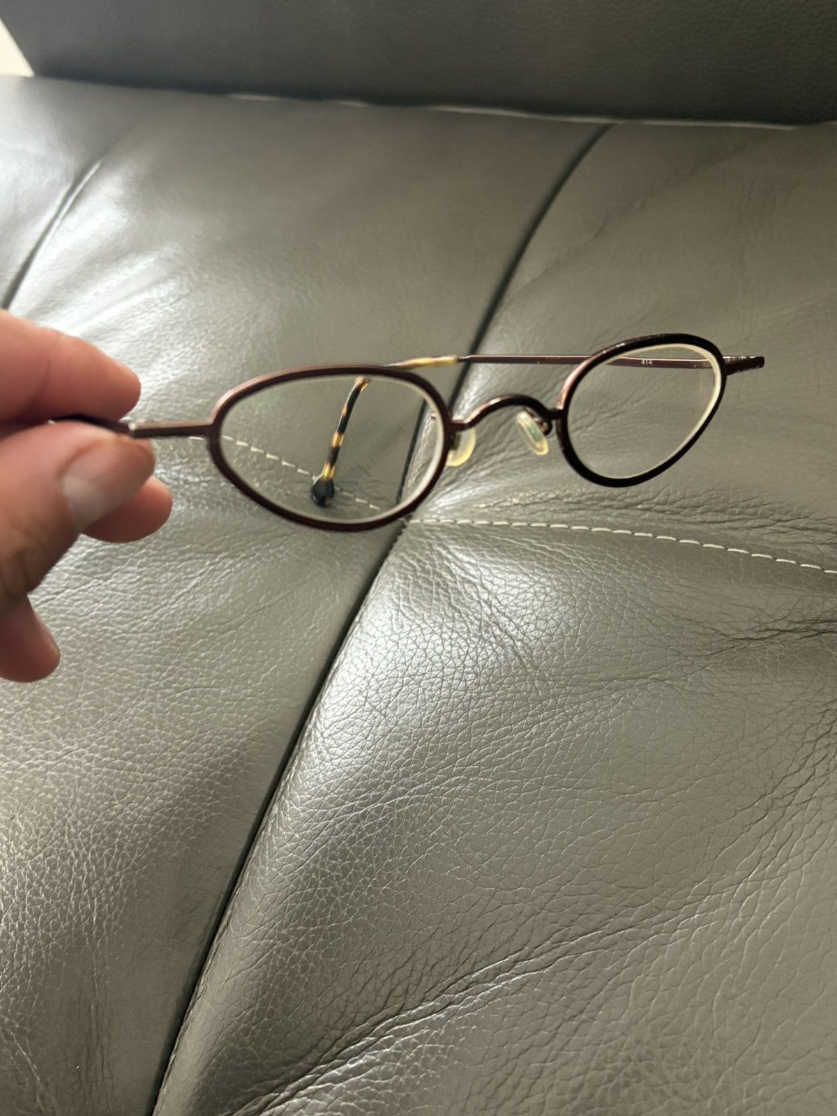 l.a.Eyeworks L.A. Eyeworks MINI 414 Oval Metal Eyeglasses Size ONE SIZE - 3 Thumbnail
