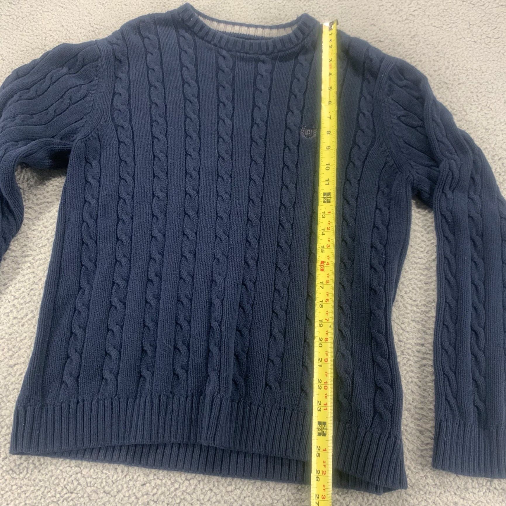 Chaps VINTAGE Chaps Men's Sweater Pullover 90s Blue Logo Cotton Knit Casual Medium M Size US M / EU 48-50 / 2 - 7 Thumbnail