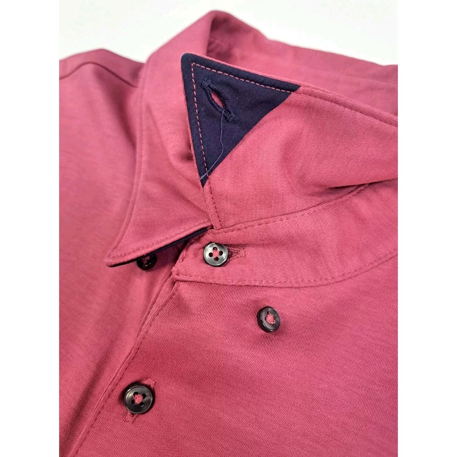Charles Tyrwhitt Charles Tyrwhitt Mens Polo Shirt XL Mauve Short Sleeve Button-Down Collar Solid Cotton Size US XL / EU 56 / 4 - 5 Thumbnail