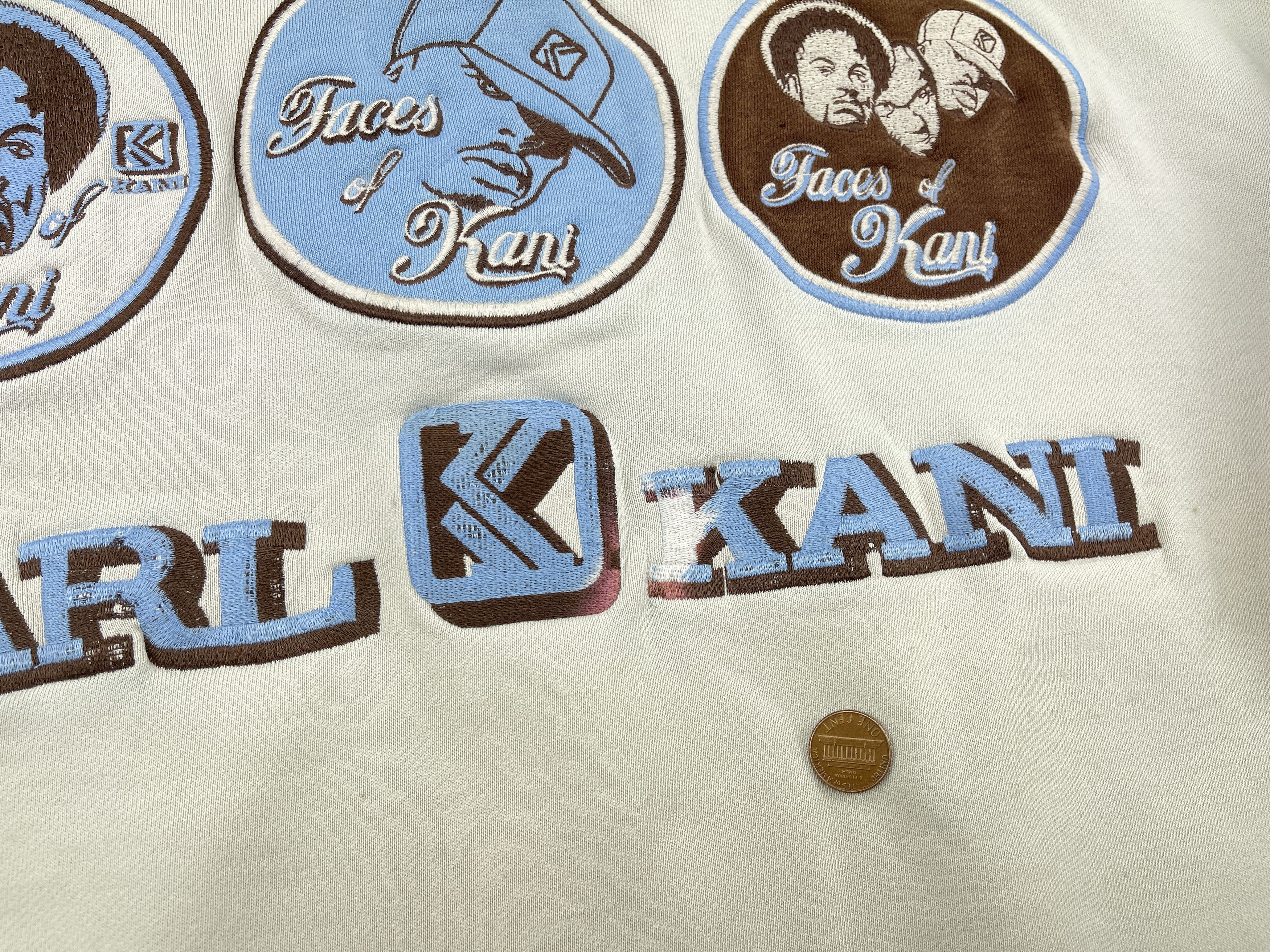 Karl Kani KARL KANI sweatshirt, beige, vintage Kani Faces, 90s size XL Size US XL / EU 56 / 4 - 6 Thumbnail