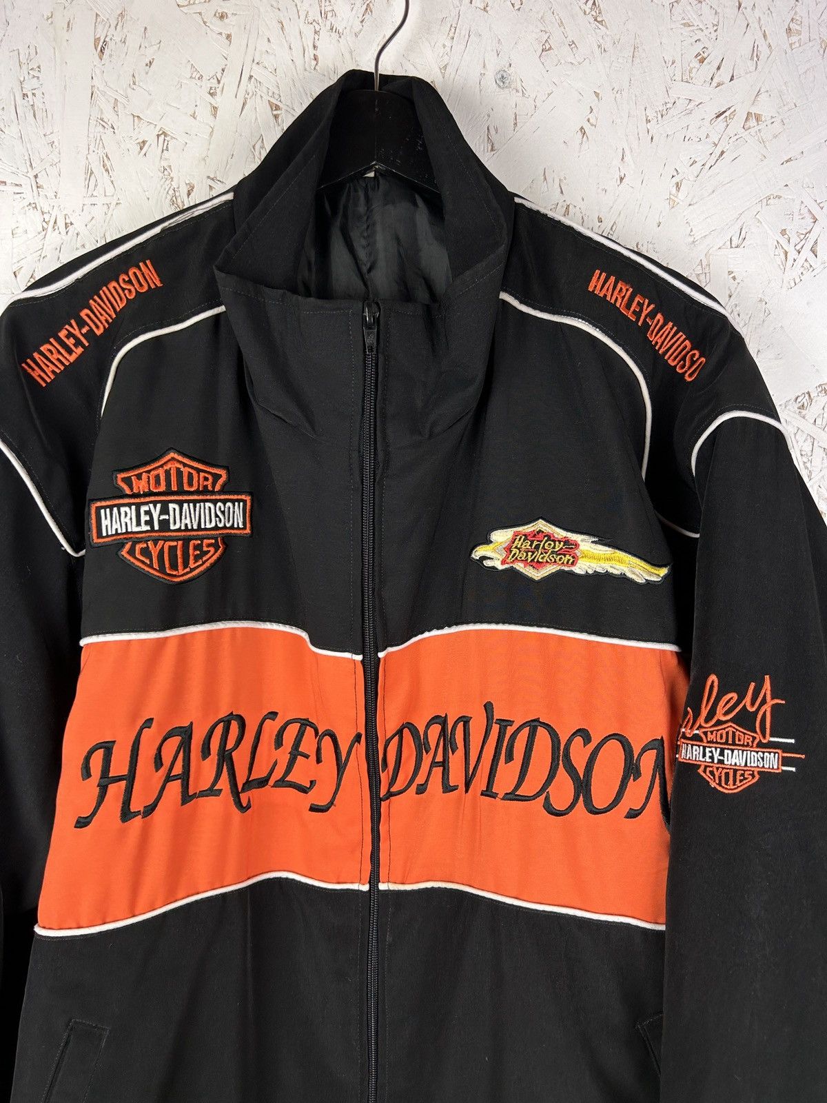 Harley Davidson Vintage Harley Davidson Embroideries Racing Bomber Jacket Size US XL / EU 56 / 4 - 2 Thumbnail