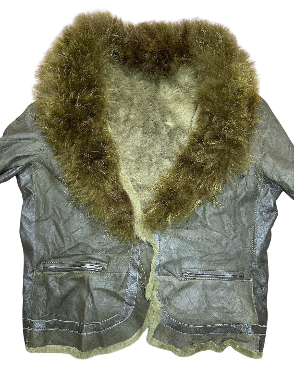 Vintage Renault Fur Collar Leather Jacket Size M / US 6-8 / IT 42-44 - 2 Thumbnail
