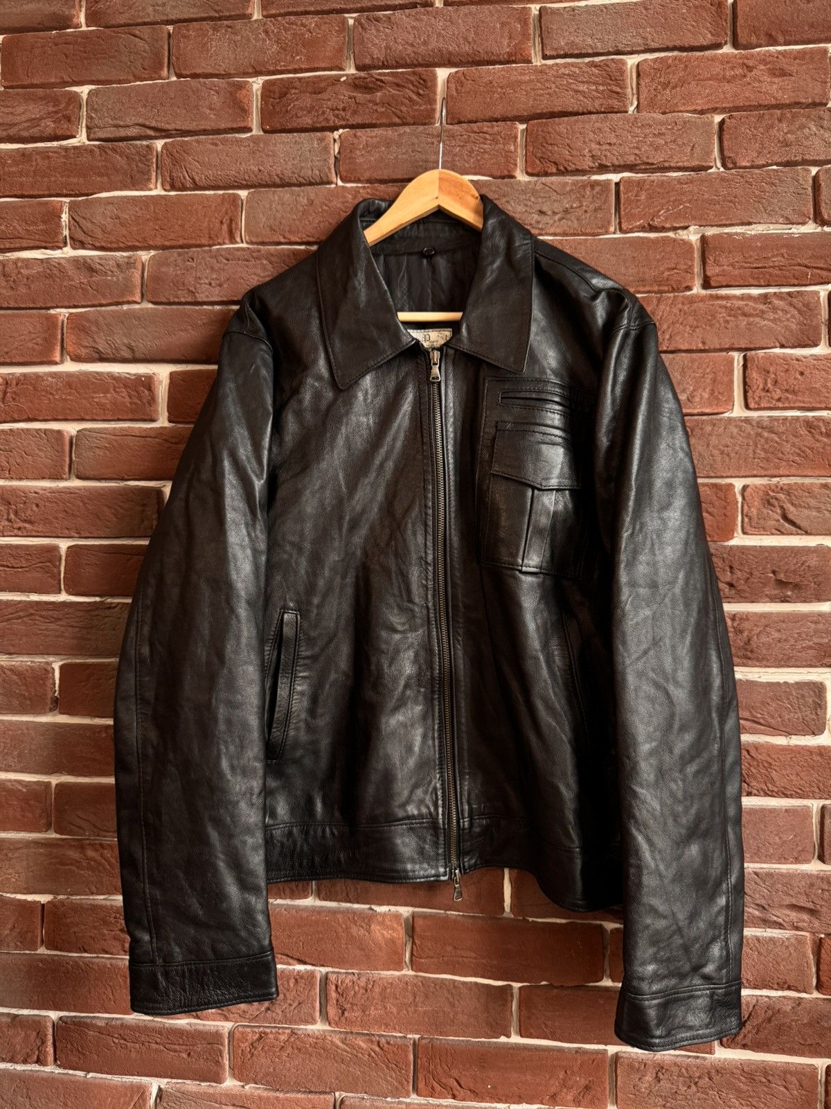 Leather Vintage Genuine Real Leather Jacket High Quality Rock Punk Size US XL / EU 56 / 4 - 2 Thumbnail