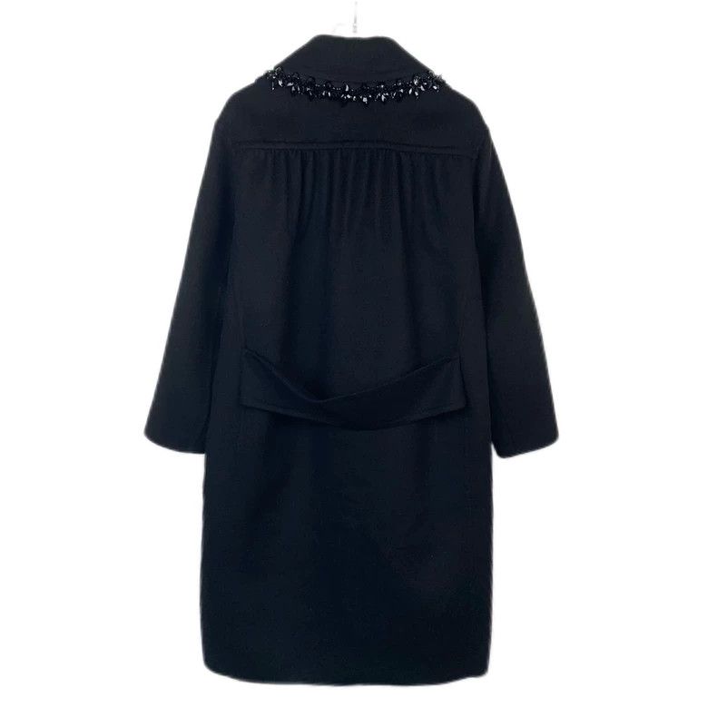 Prada Prada Size XS Black diamond lapel wool coat size XS 2501-Ne Size US XXS / EU 40 - 2 Thumbnail