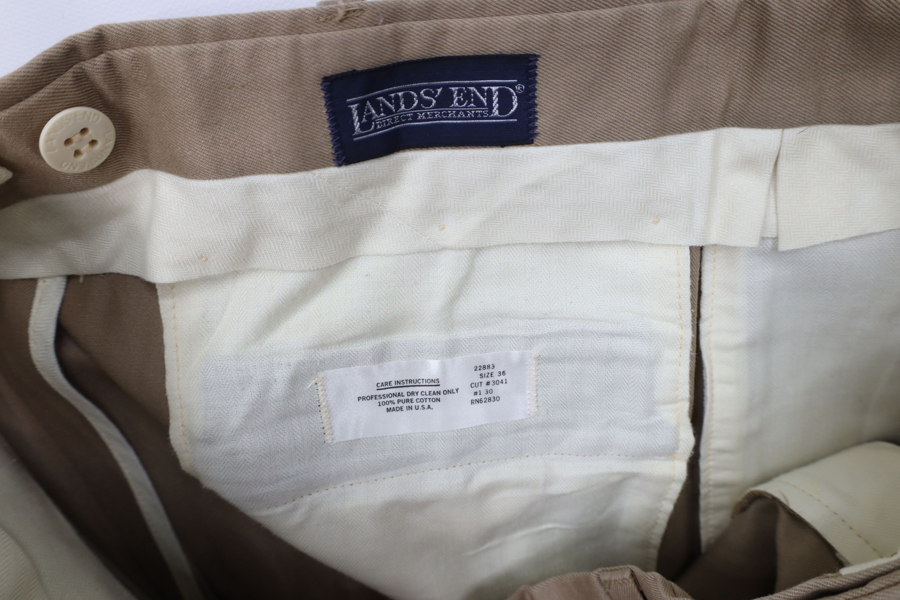 Lands' End Vintage 90s Lands End Wide Leg Heavyweight Chino Pants USA Size US 36 / EU 52 - 9 Thumbnail