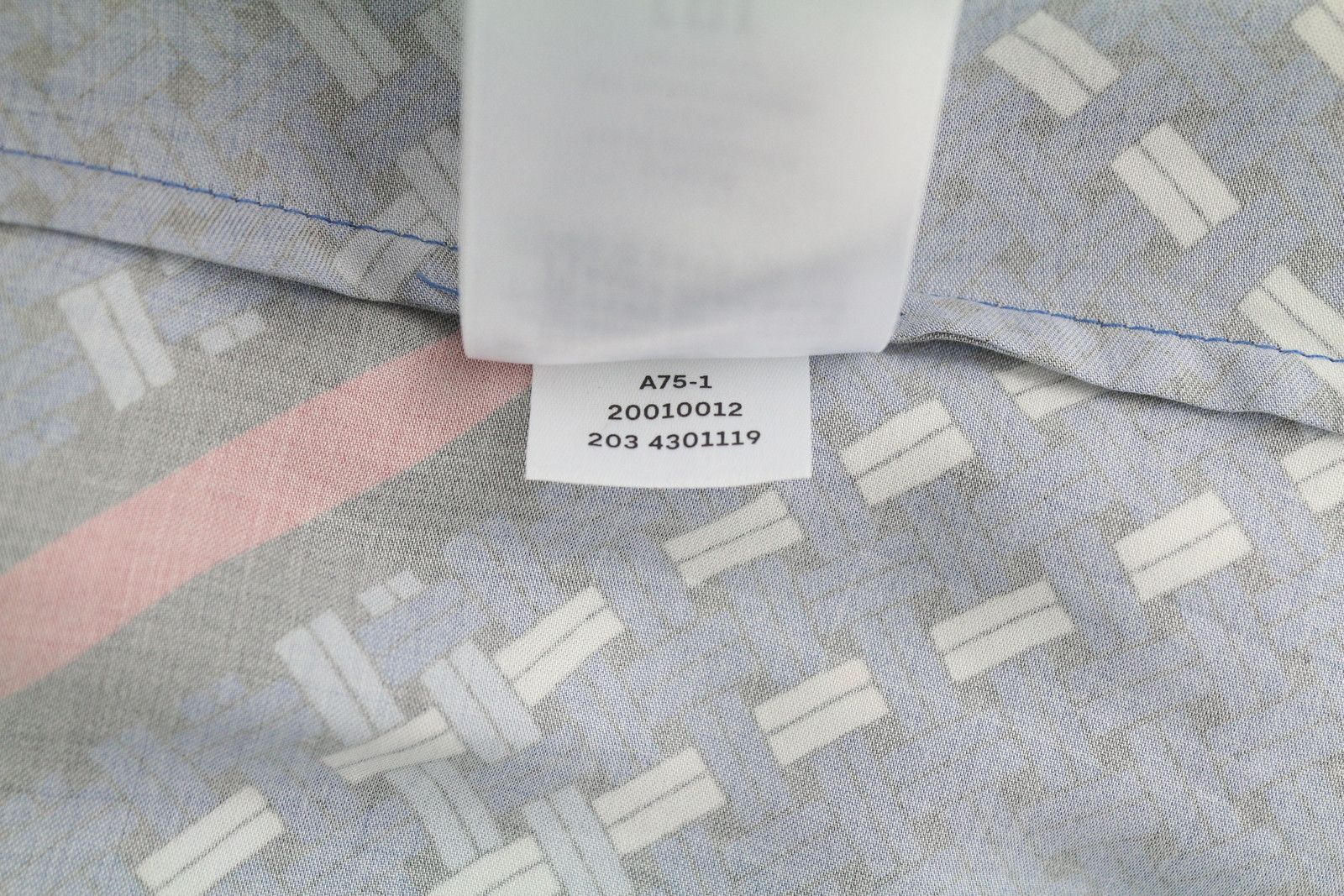 SIGNATURE WEAVE EU38 Blue Patterned Satin Shirt 85147