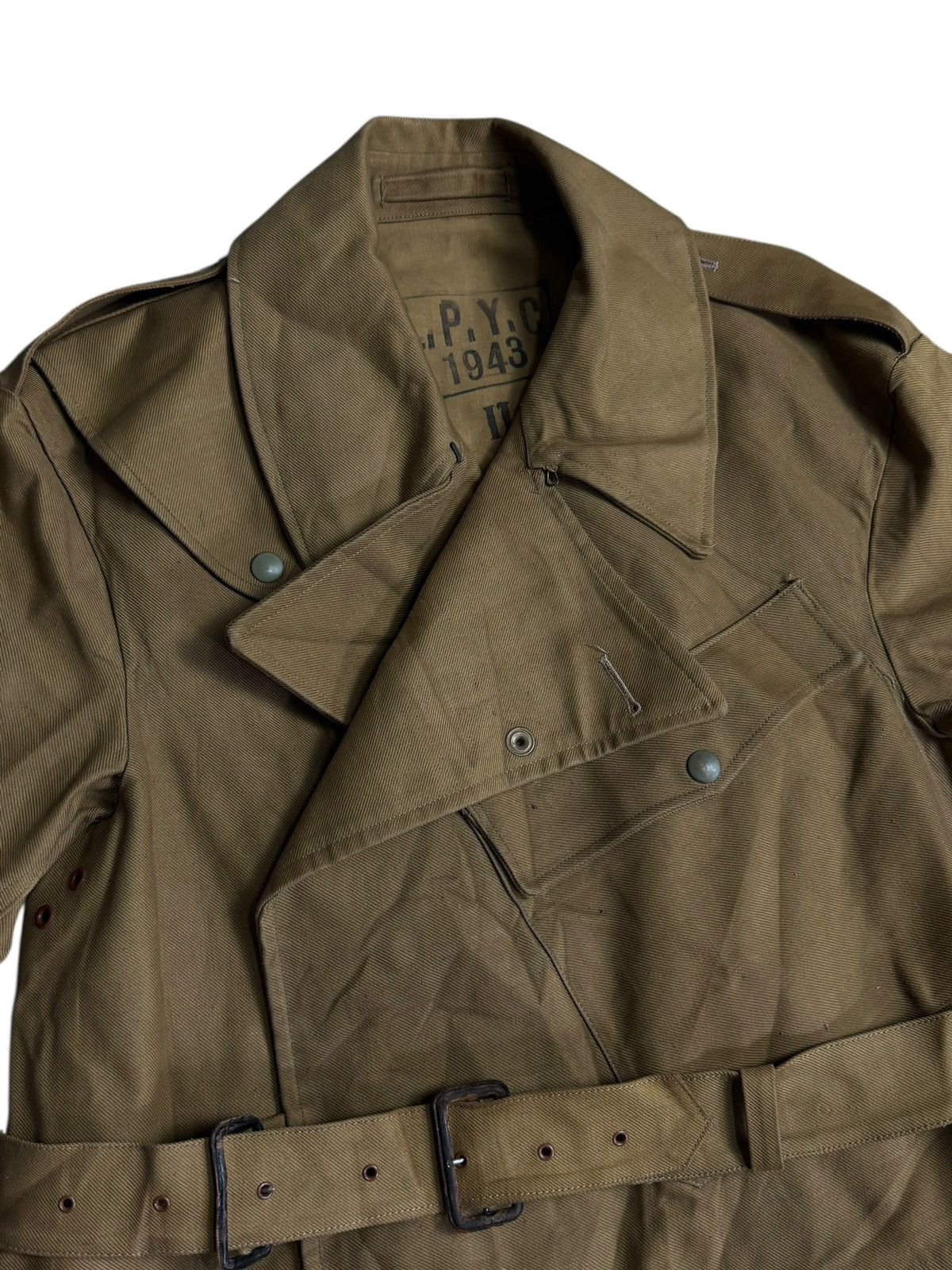 Vintage 40s WW2 Vintage British Army Dispatch Rider Coat Motorcycle Size US XL / EU 56 / 4 - 6 Thumbnail
