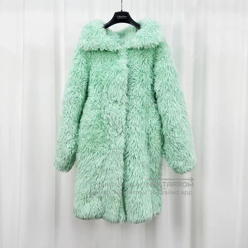 Balenciaga Balenciaga Mint Green Teddy Coat Size XXS / US 00 / IT 34 - 1 Thumbnail