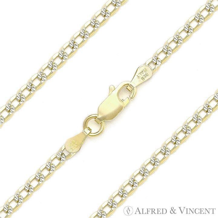 Other 2.7mm Curb D-Cut Pave Link Necklace in .925 Sterling Silver Size ONE SIZE - 1 Preview