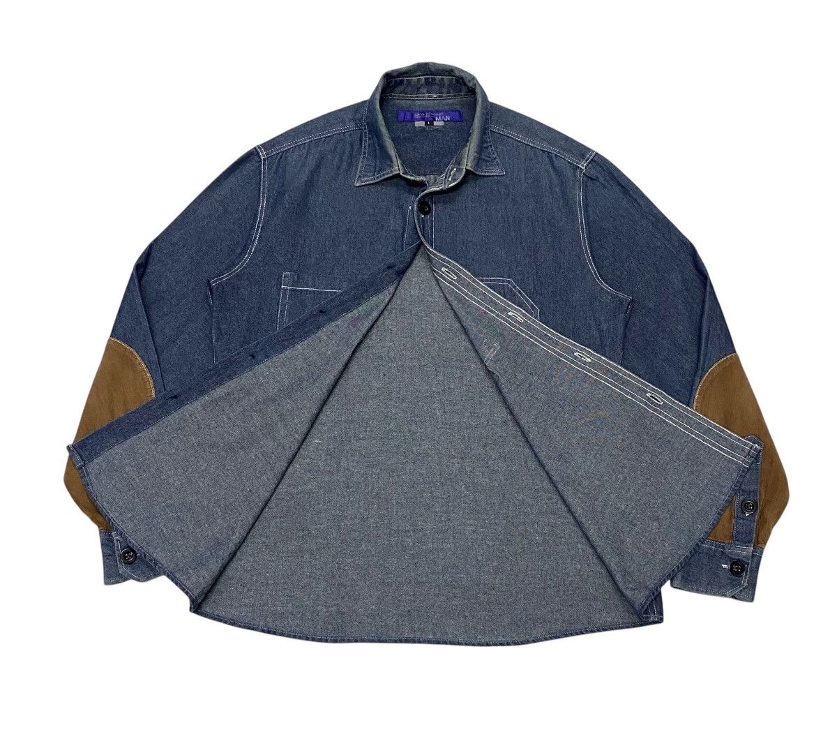Junya Watanabe Junya Watanabe Man AD2009 Denim Shirt Button Ups Size US L / EU 52-54 / 3 - 6 Thumbnail