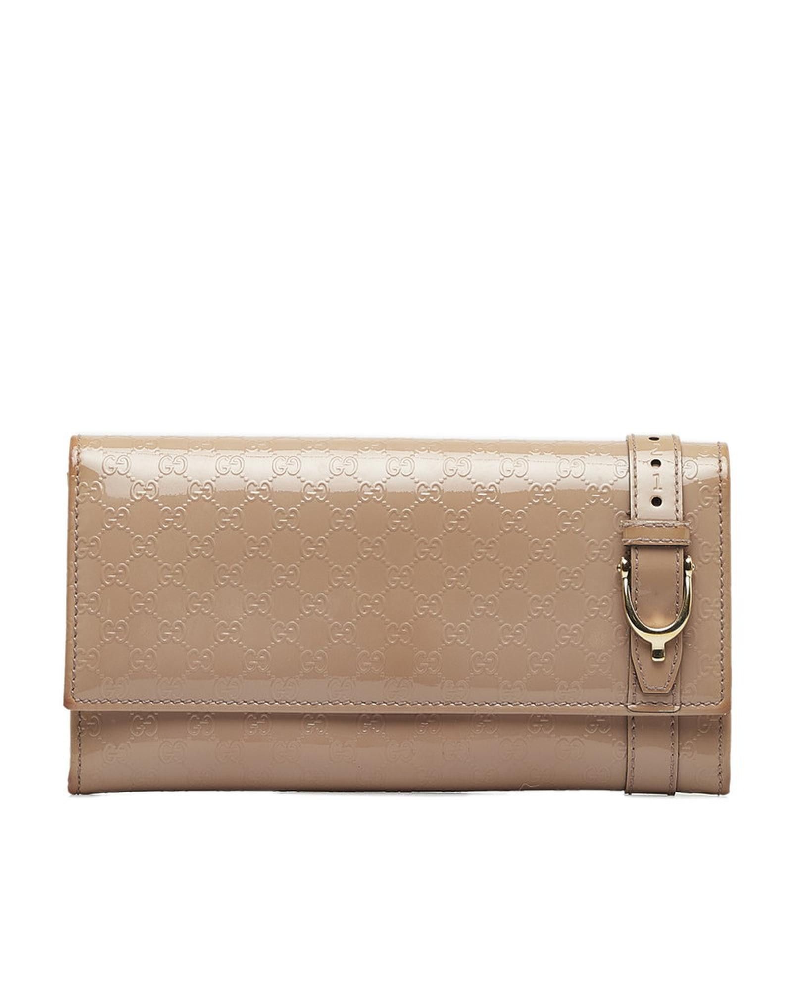 image of Brown Patent MicroGuccissima Wallet - B Condition, Women's