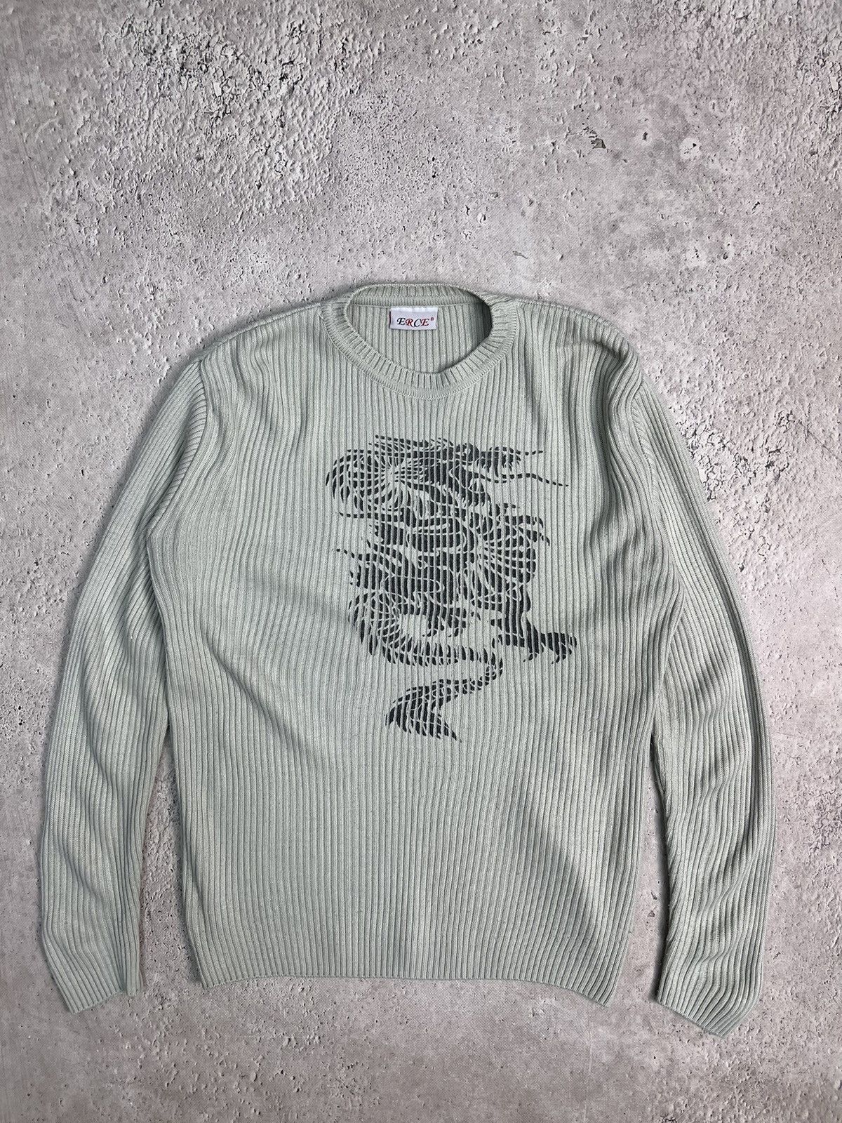 20471120 × Diesel VINTAGE ARCHIVE Y2K STRIPED DISTRESSED DRAGON DIESEL SWEATER Size US M / EU 48-50 / 2 - 2 Thumbnail