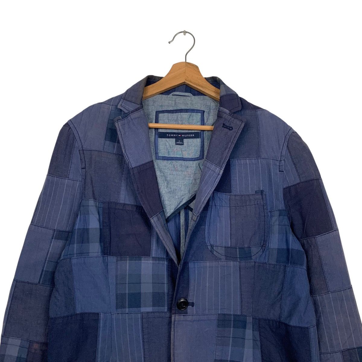 Tommy Hilfiger TOMMY HILFIGER Blue Patchwork Tailored Jacket #2778-C125 Size US M / EU 48-50 / 2 - 2 Thumbnail