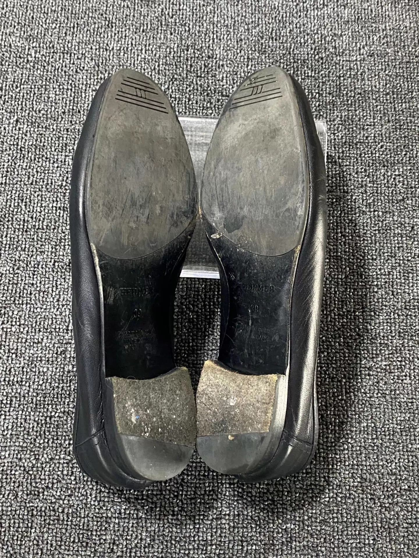 Hermes HERMES Black Leather Loafer 95 39 Size US 6 / EU 39 - 6 Thumbnail