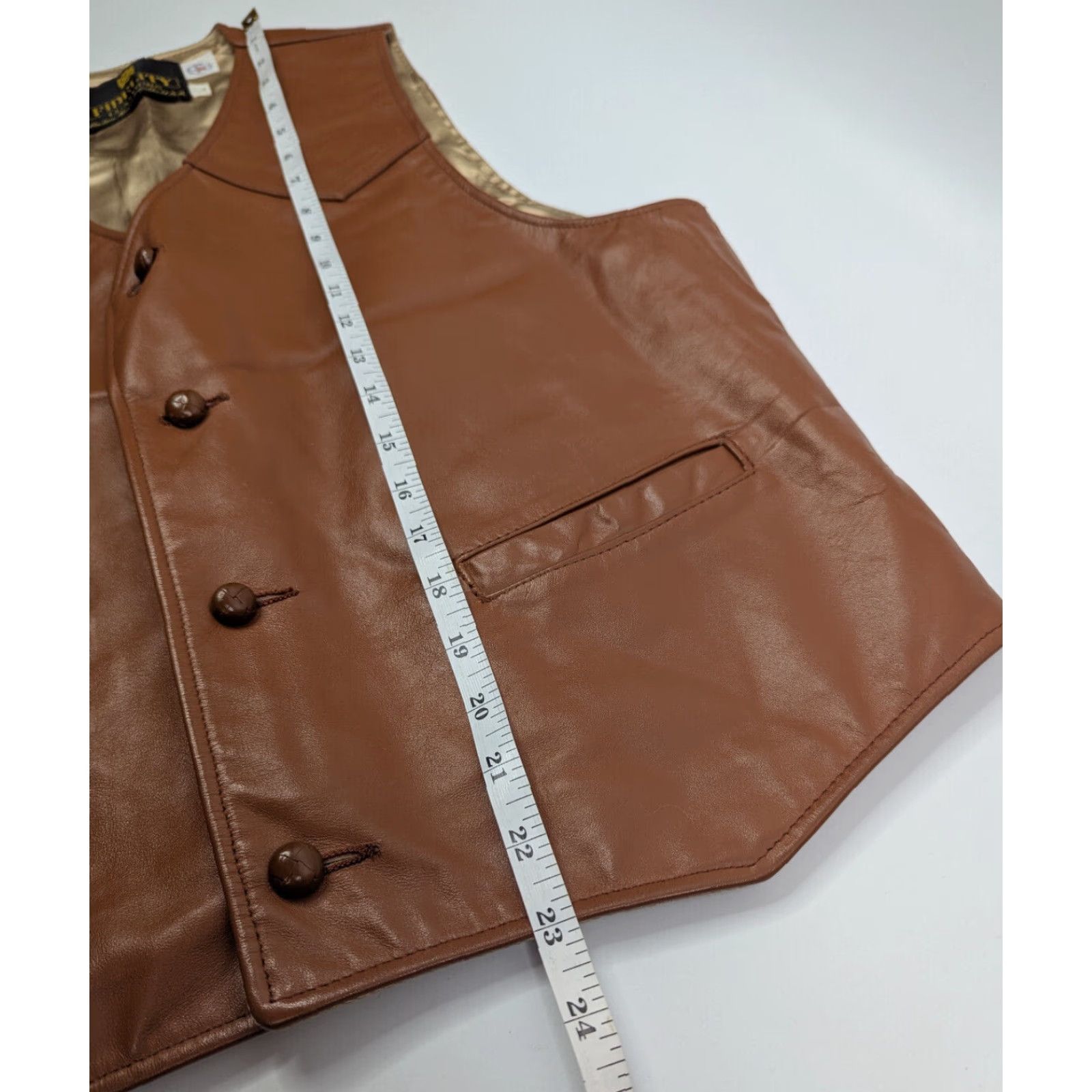 Vintage VINTAGE Fidelity Leathers Vest Western Leather Vest Sz Large Men's Leather Vest Brown Western Cowboy Lined Size US L / EU 52-54 / 3 - 4 Thumbnail