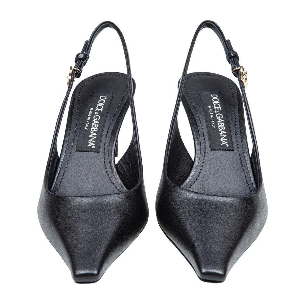 Dolce & Gabbana o1s22i1n0225 Nappa Slingback Pumps in Black Size US 7 / IT 37 - 3 Thumbnail